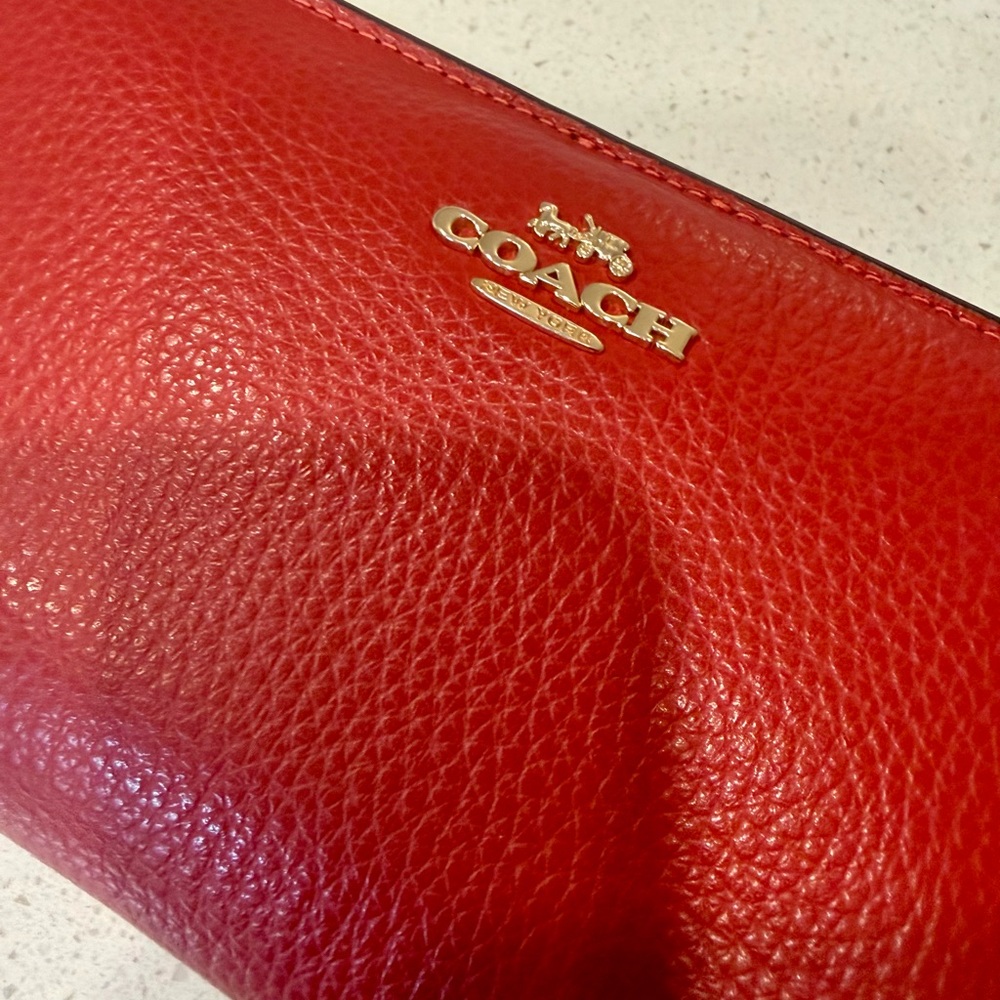 Coach Scarlet Textured Leather Clutch